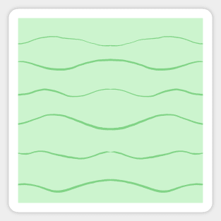 Pastel Green Waves Sticker